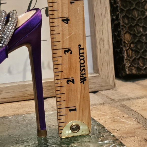 Steve Madden Viable Purple Satin with Rhinestone Bow Wmns Sz 7 - Picture 11 of 12